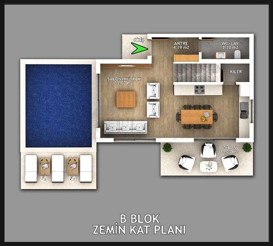 Новая вилла планировки 4+1 в районе Фетхие - Анталия