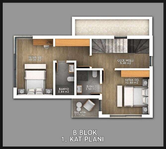 Новая вилла планировки 4+1 в районе Фетхие - Анталия
