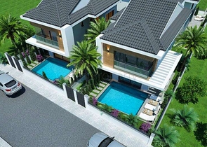 Новая вилла планировки 4+1 в районе Фетхие - Анталия