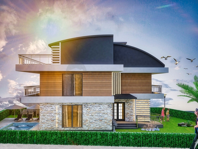 Вилла планировки7+1 в районе Дошемеалты - Анталия 