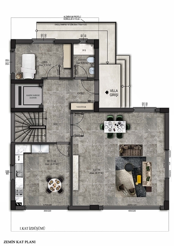 Вилла планировки7+1 в районе Дошемеалты - Анталия 