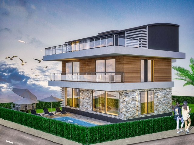 Вилла планировки7+1 в районе Дошемеалты - Анталия 