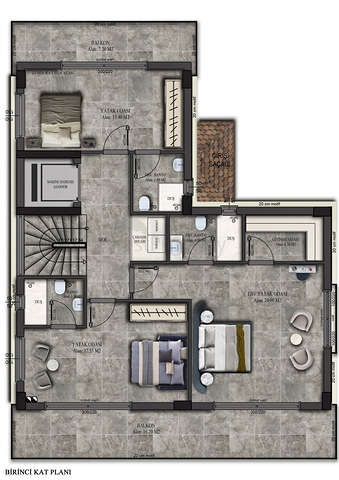 Вилла планировки7+1 в районе Дошемеалты - Анталия 