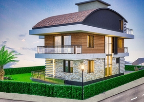 Вилла планировки7+1 в районе Дошемеалты - Анталия 