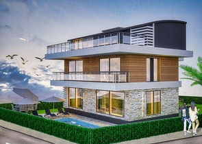 Вилла планировки7+1 в районе Дошемеалты - Анталия 