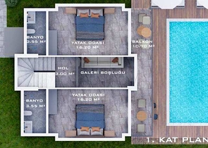 Квартира планировки 4+1 в районе Фетхие  Квартира планировки 4+1 в районе Фетхие