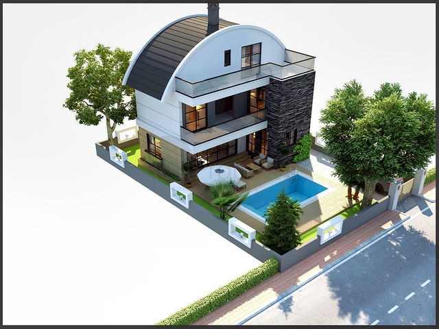 Отдельностоящая вилла планировки 3+1 в районе Белек - Анталия 