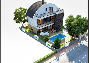 Отдельностоящая вилла планировки 3+1 в районе Белек - Анталия 