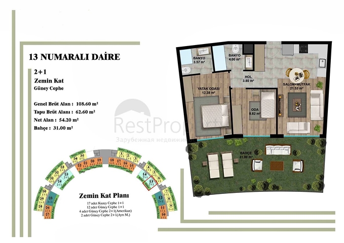 Инвестиционный проект в районе Алтынташ - Анталия 