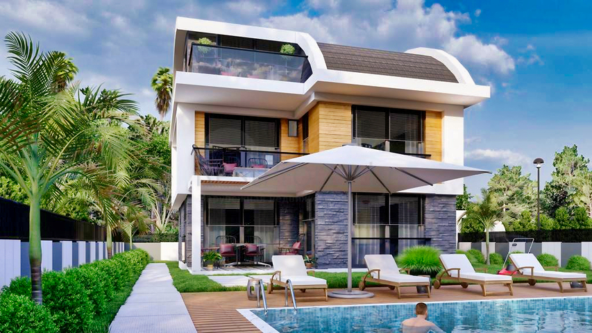 Вилла планировки 4+1 в районе Белек - Анталия 