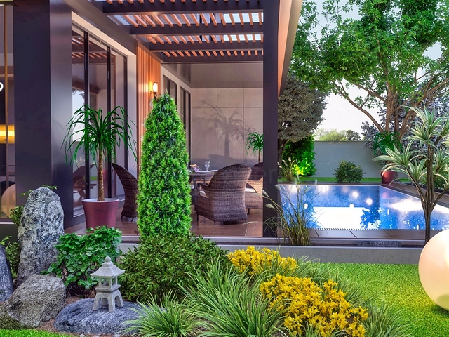 Вилла в комплексе планировки 9+2 в районе Дошемеалты - Анталия 