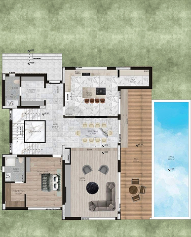 Вилла в комплексе планировки 9+2 в районе Дошемеалты - Анталия 