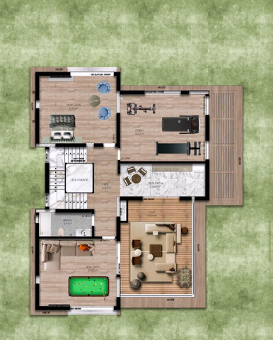Вилла в комплексе планировки 9+2 в районе Дошемеалты - Анталия 