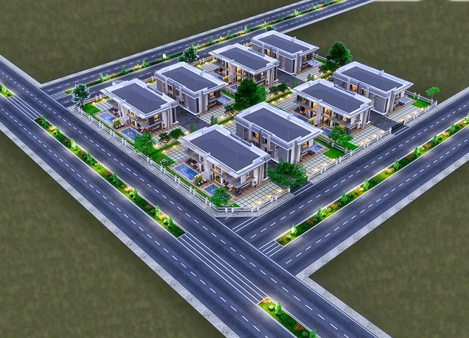 Вилла планировки 4+1 в районе Дошемеалты - Анталия