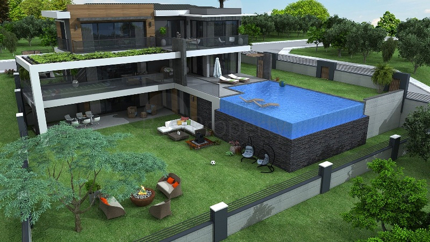 Вилла планировки 4+1 в районе Фетхие - Анталия 