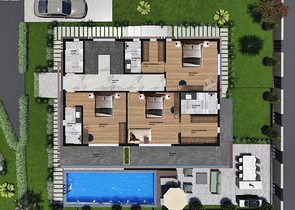 Инвестиционный проект виллы планировки 4+1 в районе Дошемеалты - Анталия 