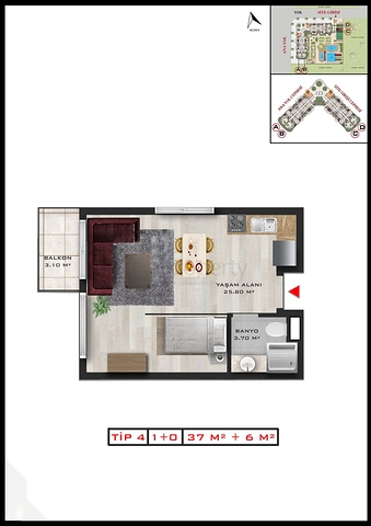 Инвестиционный проект в микрорайоне Алтынташ - Анталия