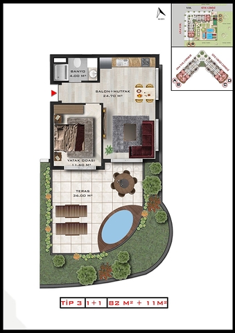 Инвестиционный проект в микрорайоне Алтынташ - Анталия