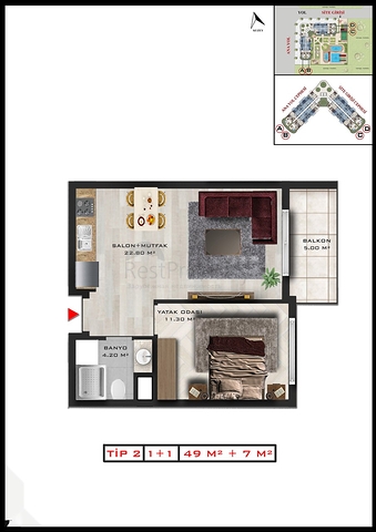 Инвестиционный проект в микрорайоне Алтынташ - Анталия