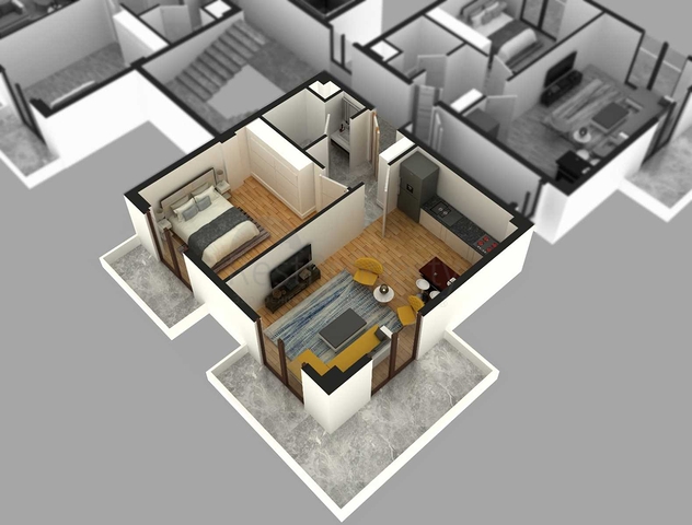 Квартира планировки 1+1 в районе Белек - Анталия 