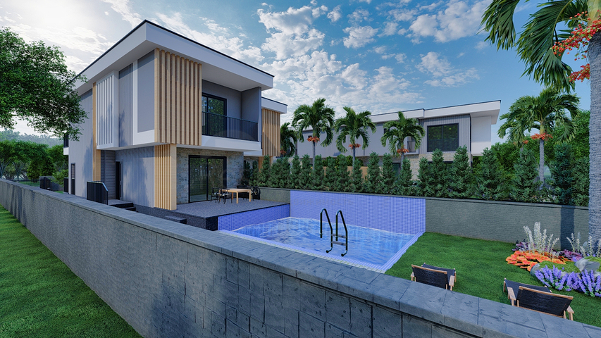 Виллы планировки 4+2 в районе Дошемеалты - Анталия 