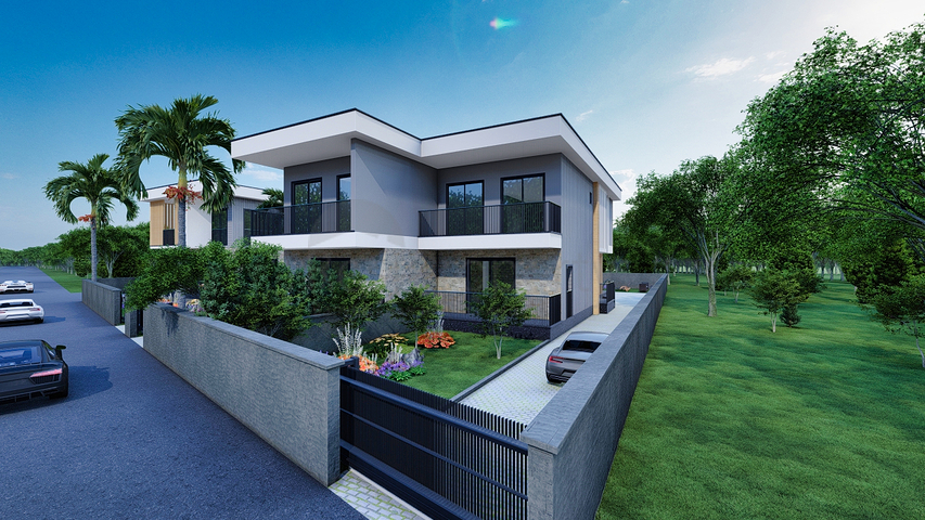 Виллы планировки 4+2 в районе Дошемеалты - Анталия 