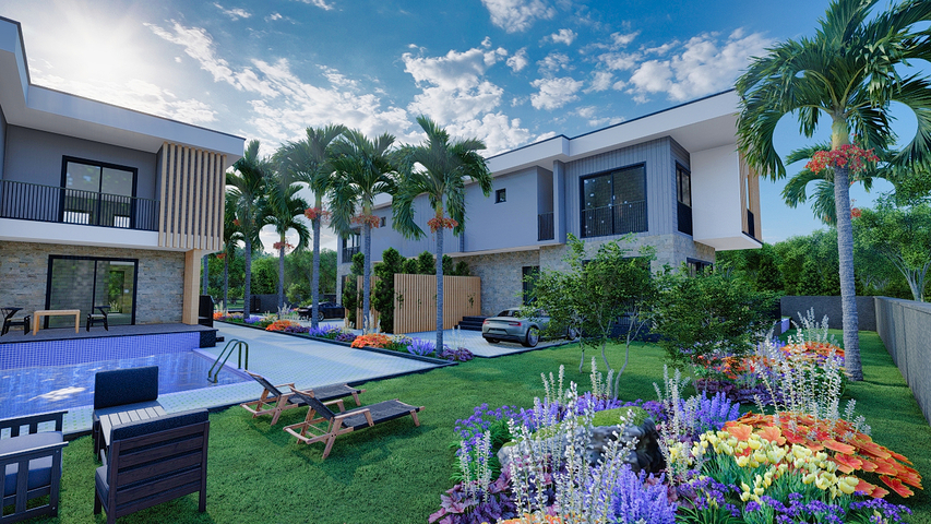 Виллы планировки 4+2 в районе Дошемеалты - Анталия 