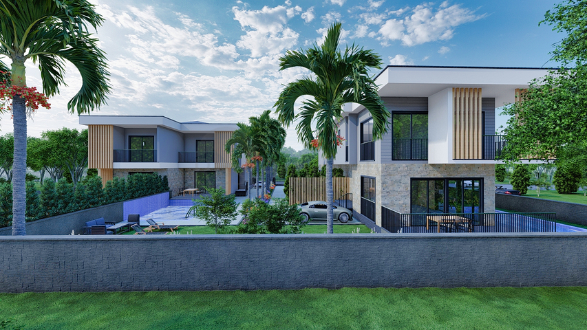 Виллы планировки 4+2 в районе Дошемеалты - Анталия 