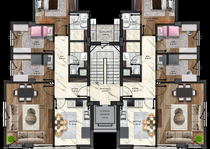 Квартиры планировки 3+1 в районе Кепез - Анталия