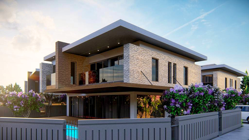 Виллы планировки 4+1 в районе Дошемеалты - Анталия 