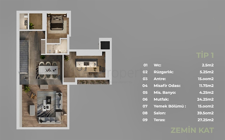 Инвестиционный проект, Виллы в районе Дошемеалты - Анталия