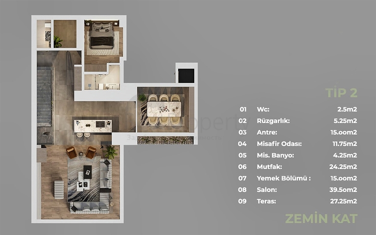 Инвестиционный проект, Виллы в районе Дошемеалты - Анталия