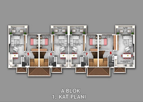 Квартира планировки 1+1 в районе Фетхие - Анталия 