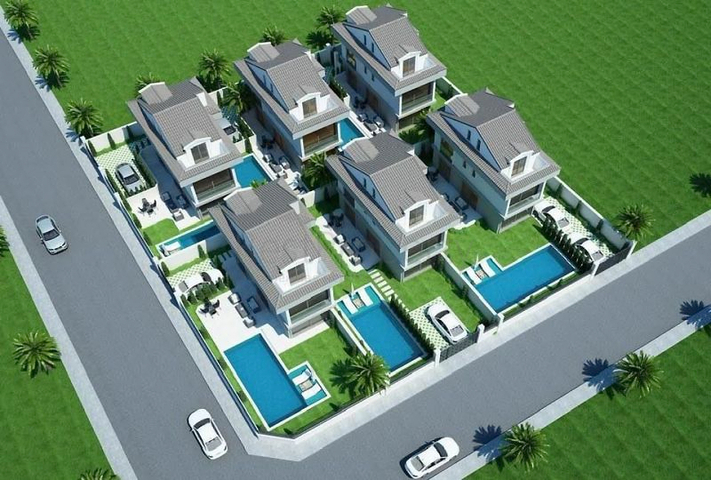 Вилла планировки 4+1 в районе Фетхие - Анталия 