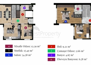 Виллы планировки 4+1 в районе Дошемеалты - Анталия 