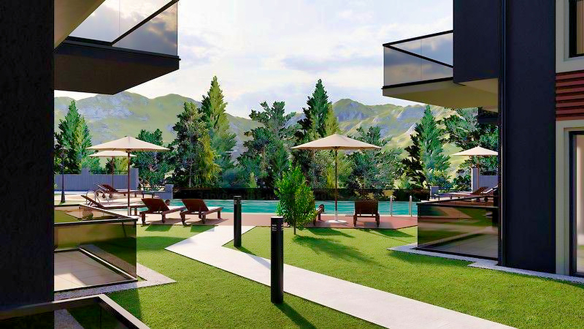 Квартира планировки 1+1 в районе Фетхие 