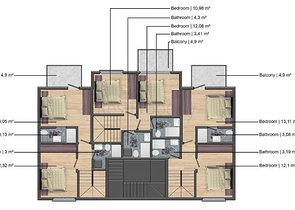 Квартира планировки 1+1 в районе Фетхие 