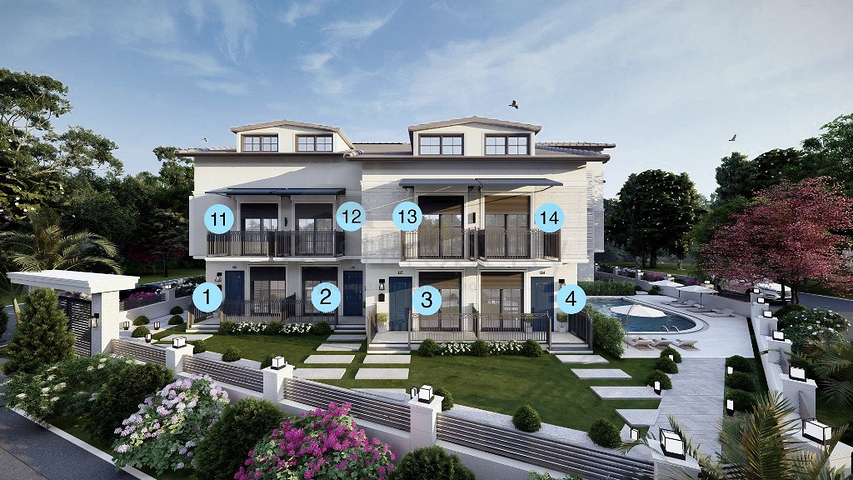Квартира планировки 1+1 площадью 50 м2 в районе Фетхие 