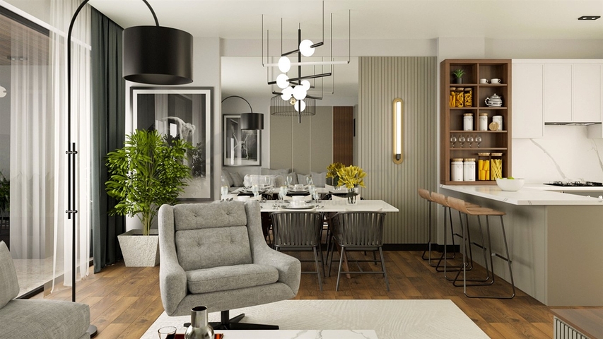 Квартира планировки 2+1 в районе Фетхие