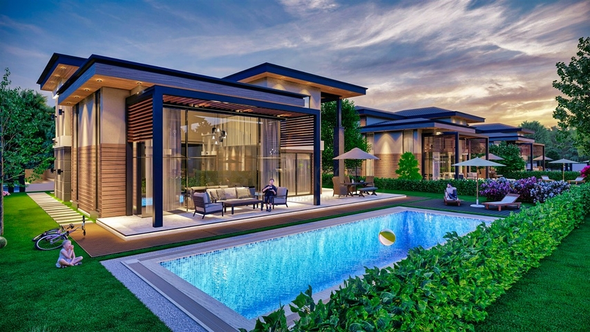 Виллы планировки 5+1 в районе Дошемеалты - Анталия