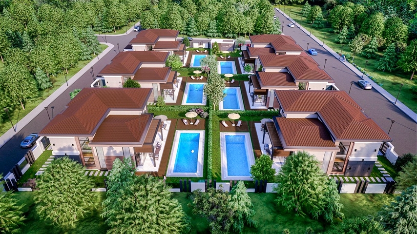 Виллы планировки 5+1 в районе Дошемеалты - Анталия