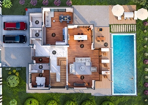 Виллы планировки 5+1 в районе Дошемеалты - Анталия