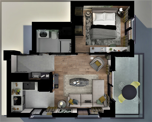 Квартиры планировки 1+1 в районе Алтынташ - Анталия 