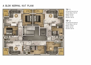 Квартиры планировки 1+1 и 2+1 в районе Белек - Анталия