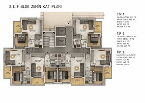 Квартиры планировки 1+1 и 2+1 в районе Белек - Анталия