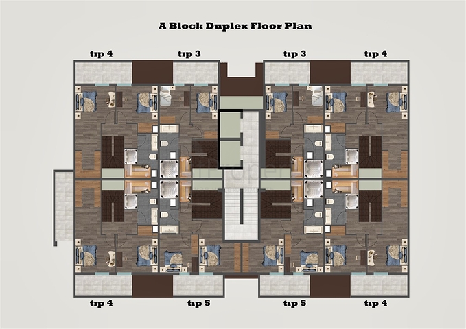 Квартиры планировки 2+1 дуплекс в микрорайоне Хурма - Анталия