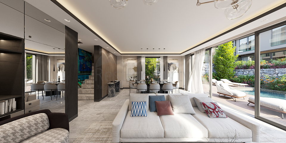 Вилловый комплекс на стадии строительства с видом на море