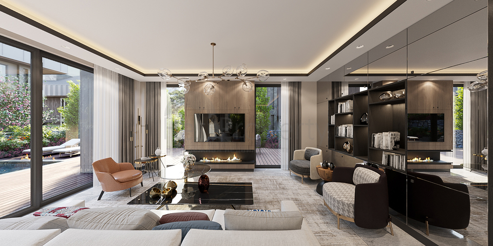 Вилловый комплекс на стадии строительства с видом на море