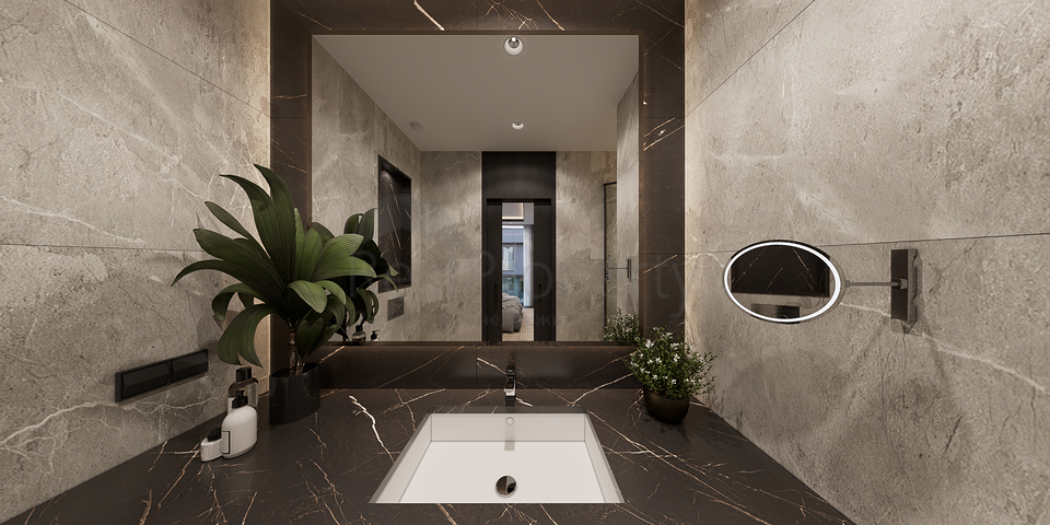 Вилловый комплекс на стадии строительства с видом на море