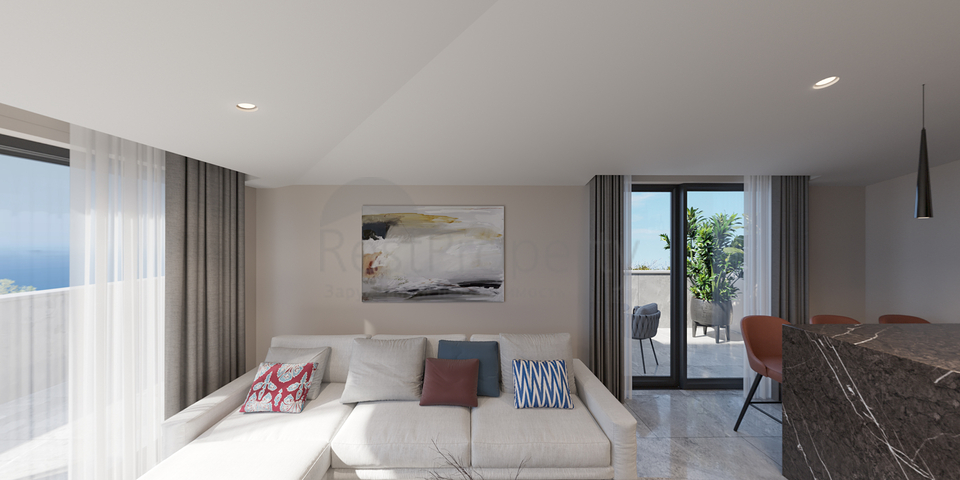 Вилловый комплекс на стадии строительства с видом на море